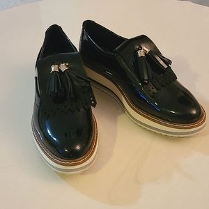 ZARA patent oxford contrast platforms | size 8